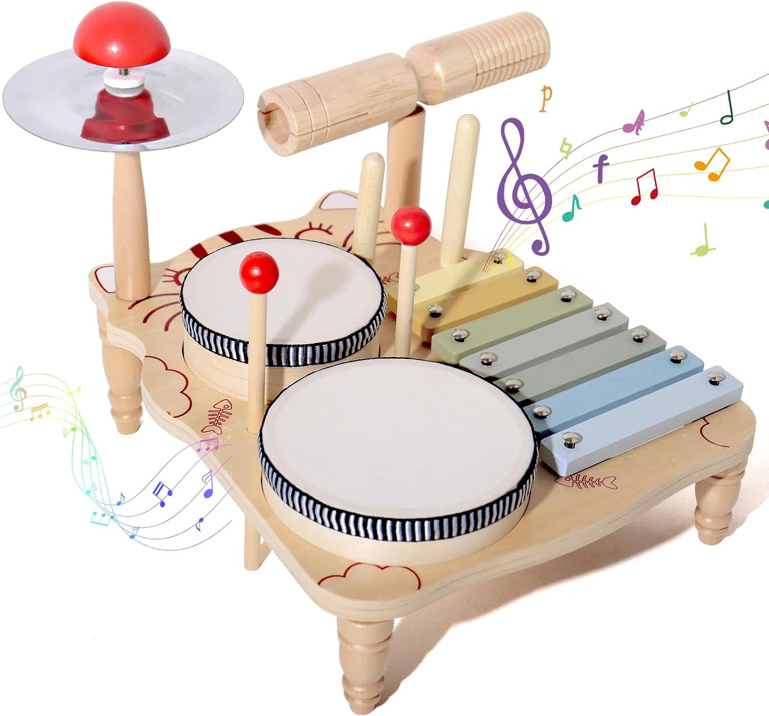 Musical Instrument Harmonium - Yeni yürümeye başlayan çocuklar için ahşap