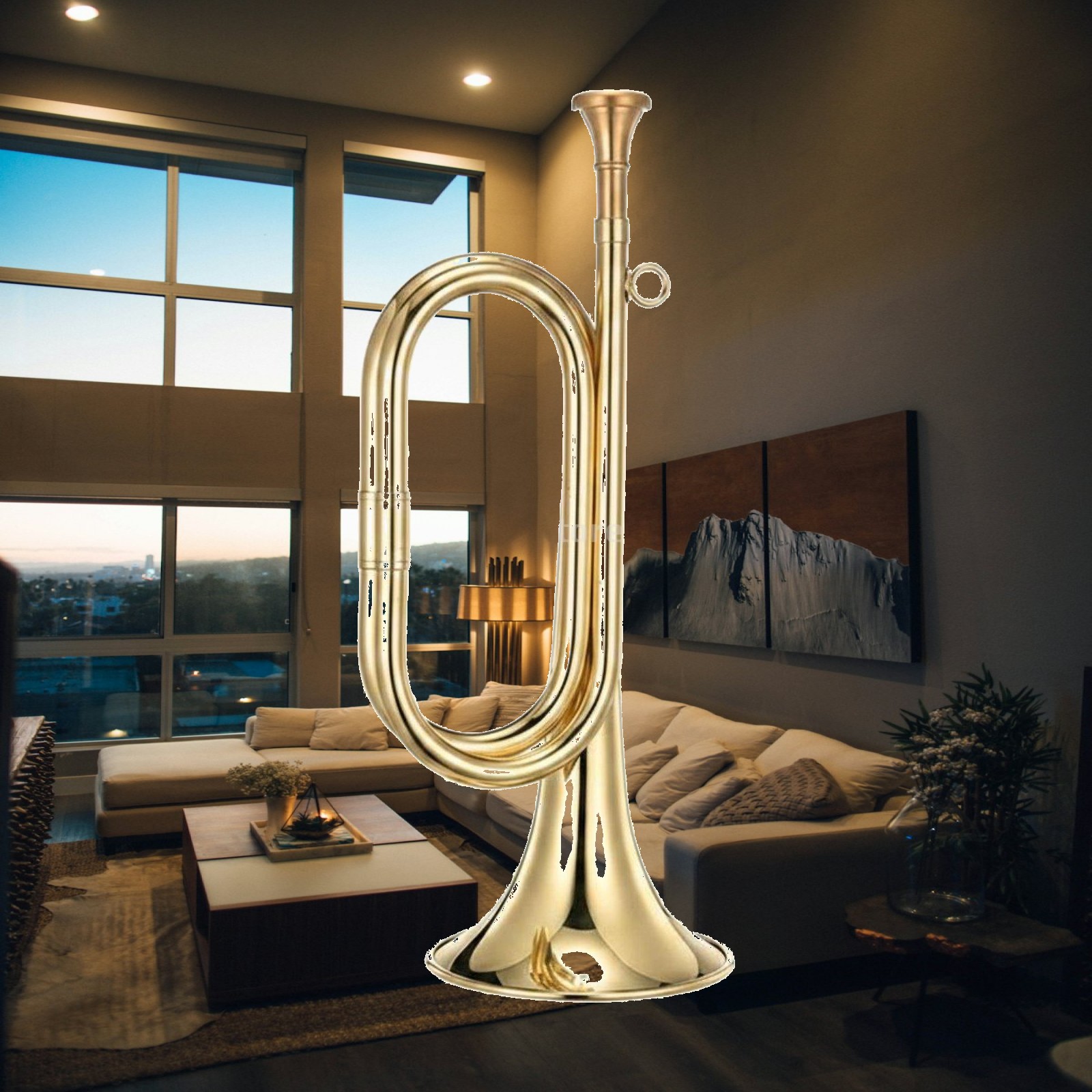 Musical Instrument Bugle - Pirinçten Yapılmış Taşınabilir Müzikal Korna, Okul