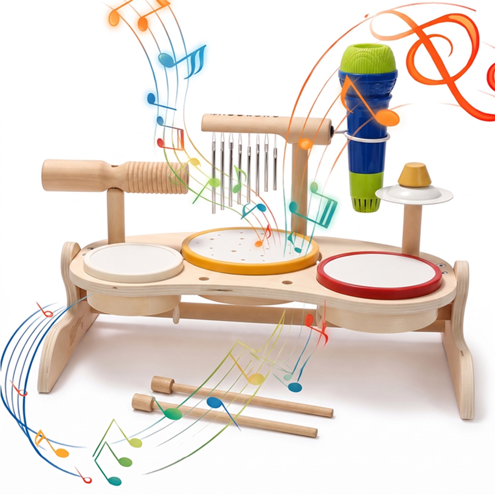 Musical Instrument Harmonium - Çocuklar İçin Ahşap Davul Seti Müzik