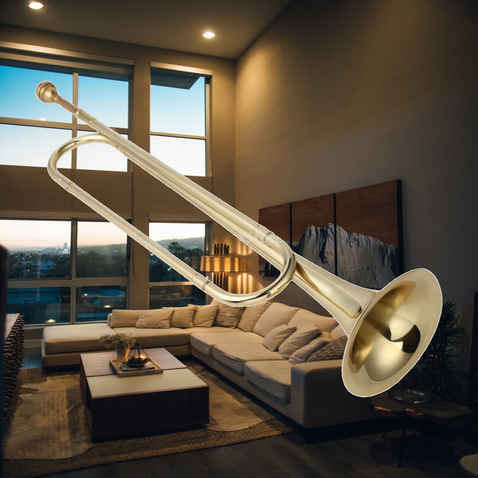 Musical Instrument Bugle - B Düz Si Bemol Trompet Genç