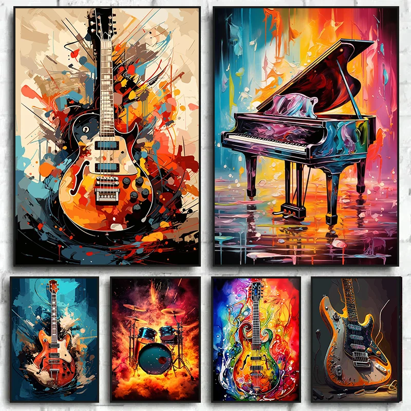 Soyut Renkli Sanat Müzik Aletl - Picture Of Musical Instrument incelemesi ve fiyatı